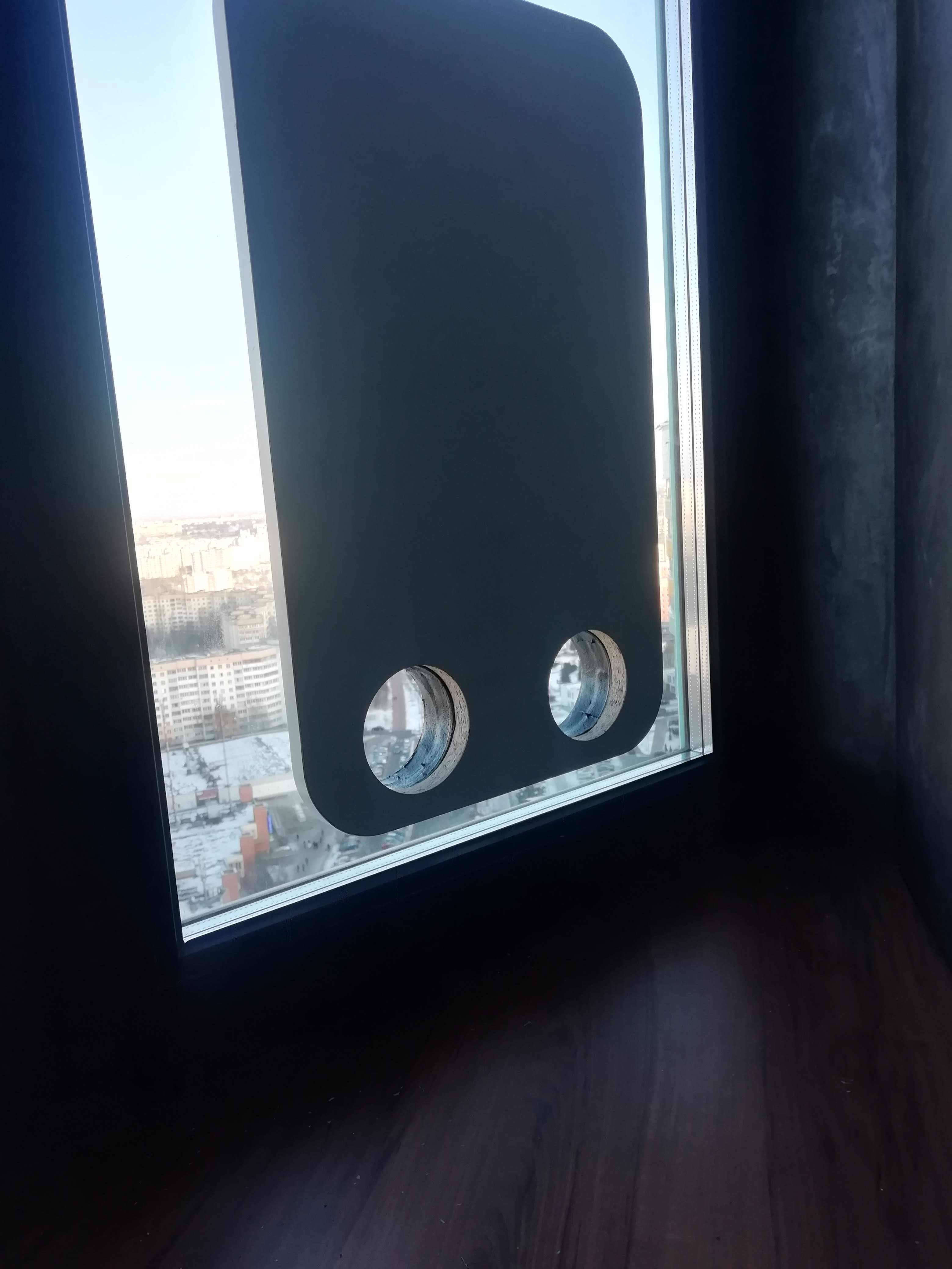 Установка стеклопакета с отверстием